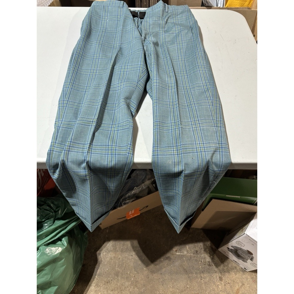 Vtg Mark Craig‎ Ltd Green Plaid Pants 30x30